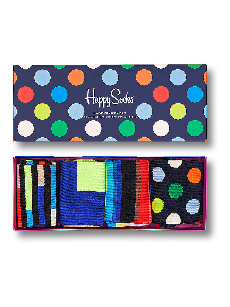 HAPPY SOCKS Damen Socken Geschenkset NEW CLASSICS 4-er Pkg. 36-40 bunt bunt